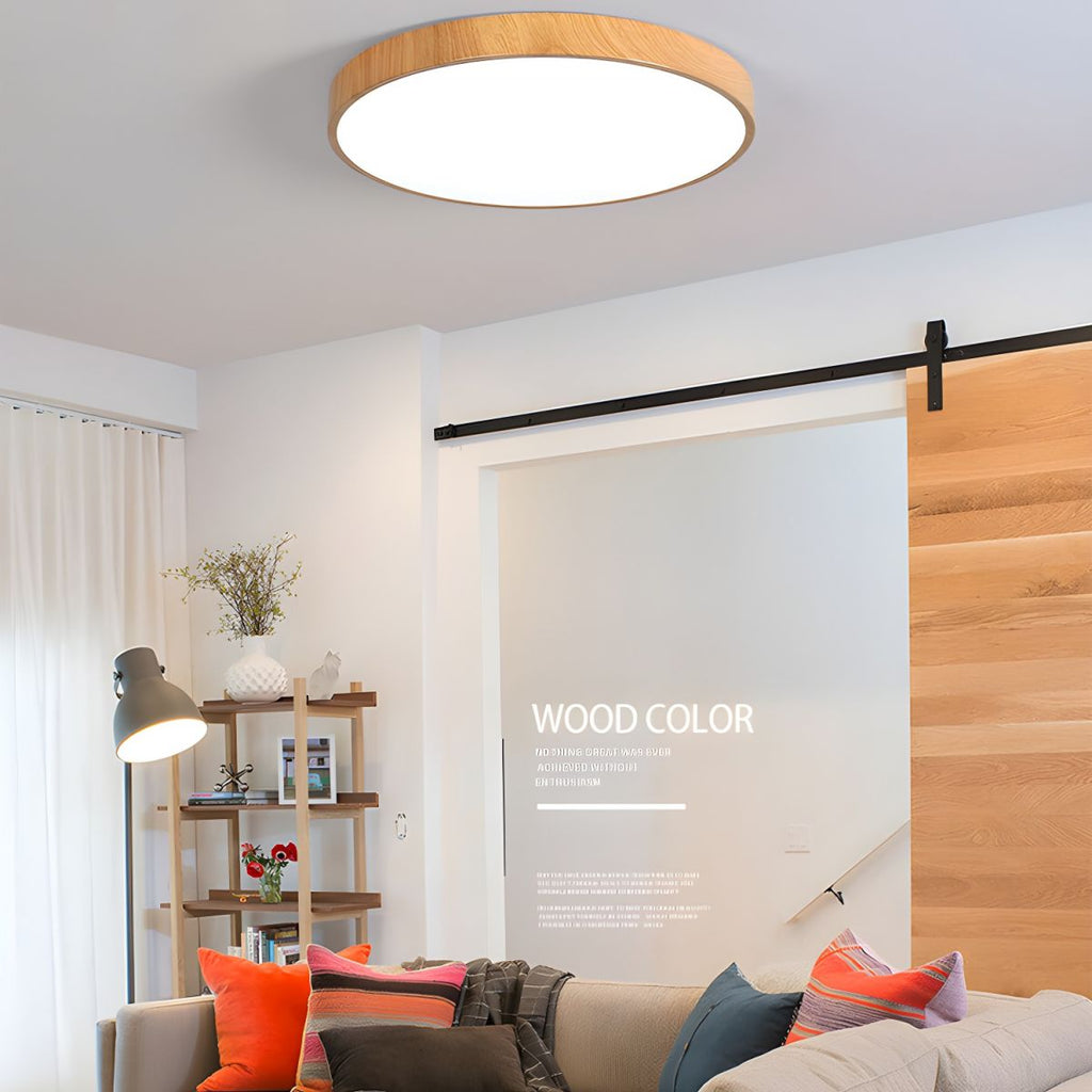 Minimalist Nordic Wood Halo Ceiling Sculpture