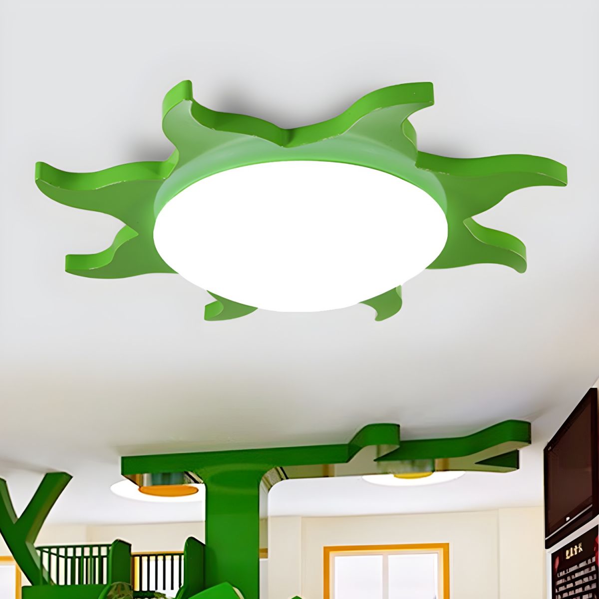 Playful Sun Halo Flush Ceiling Light