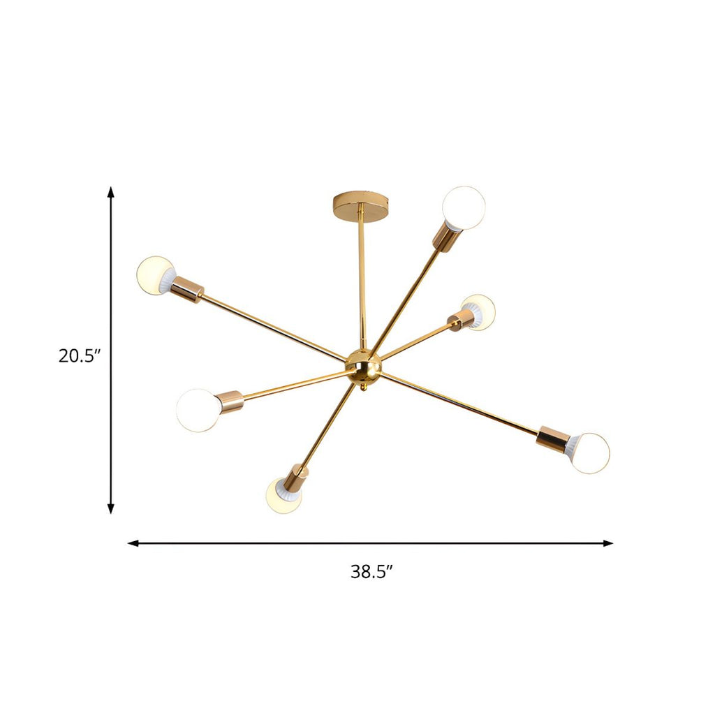 Sculpted Gold Metal Chandelier