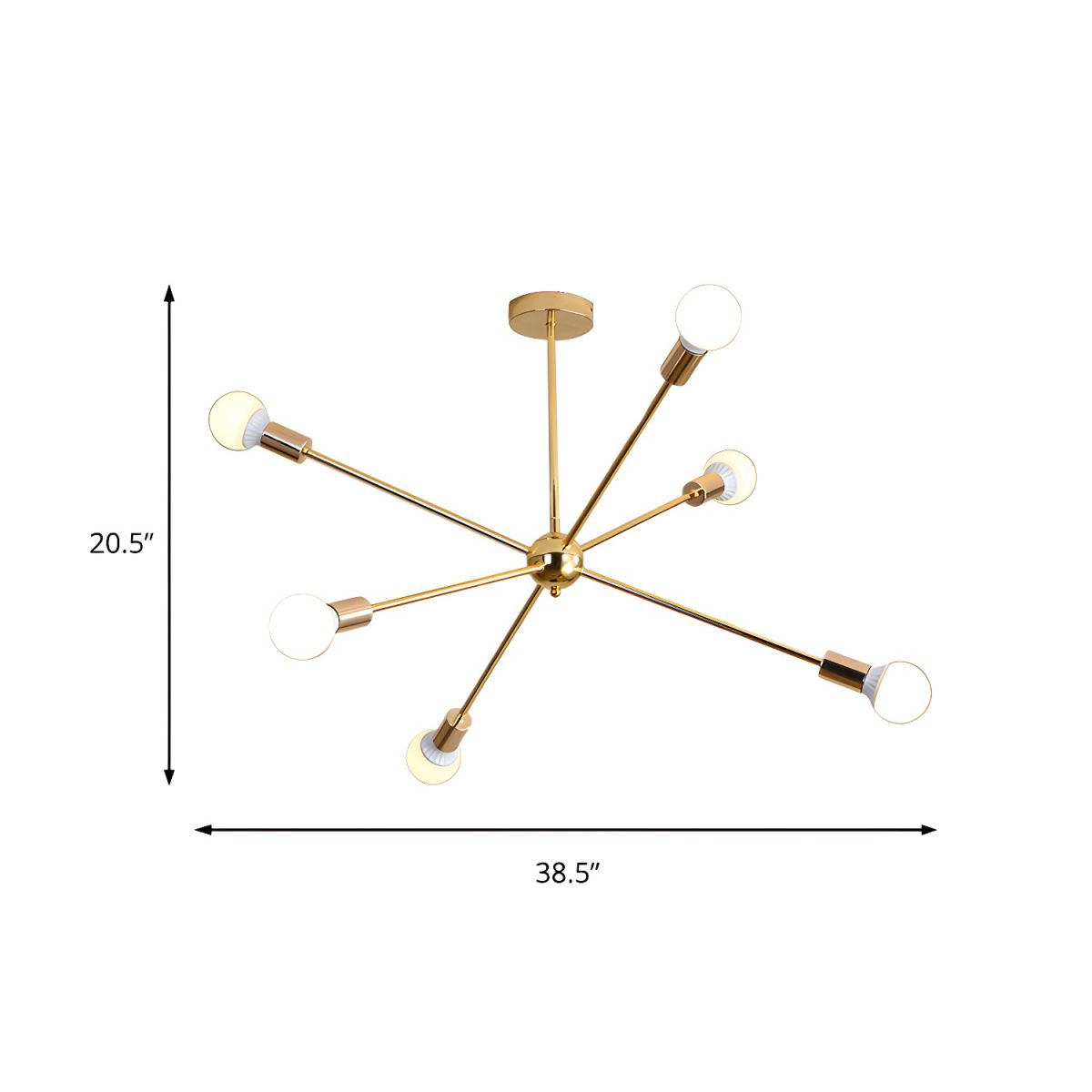 Sculpted Gold Metal Chandelier