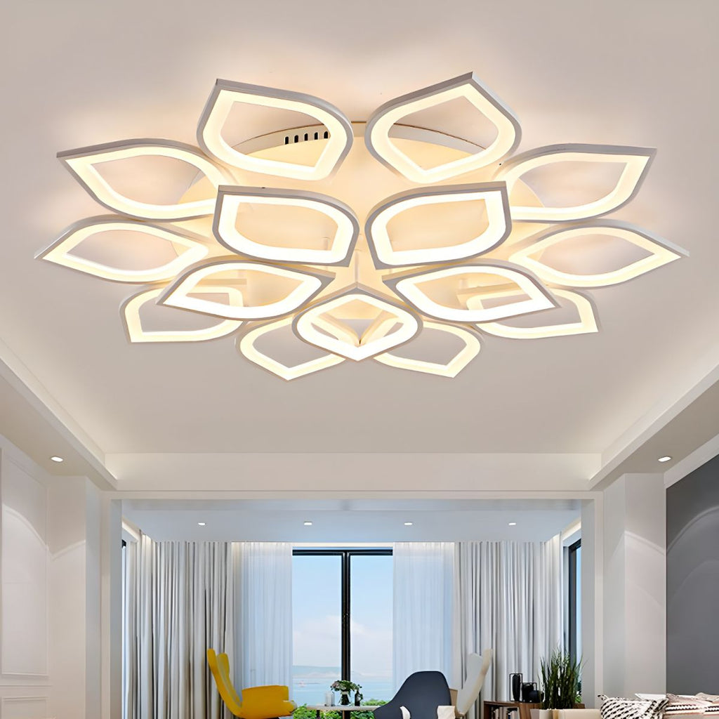 Ethereal Leaf Halo Flush Ceiling Light