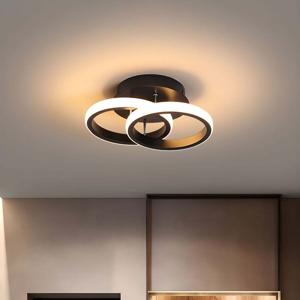 Modern Metal Semi Flush Mount Ceiling Lamp