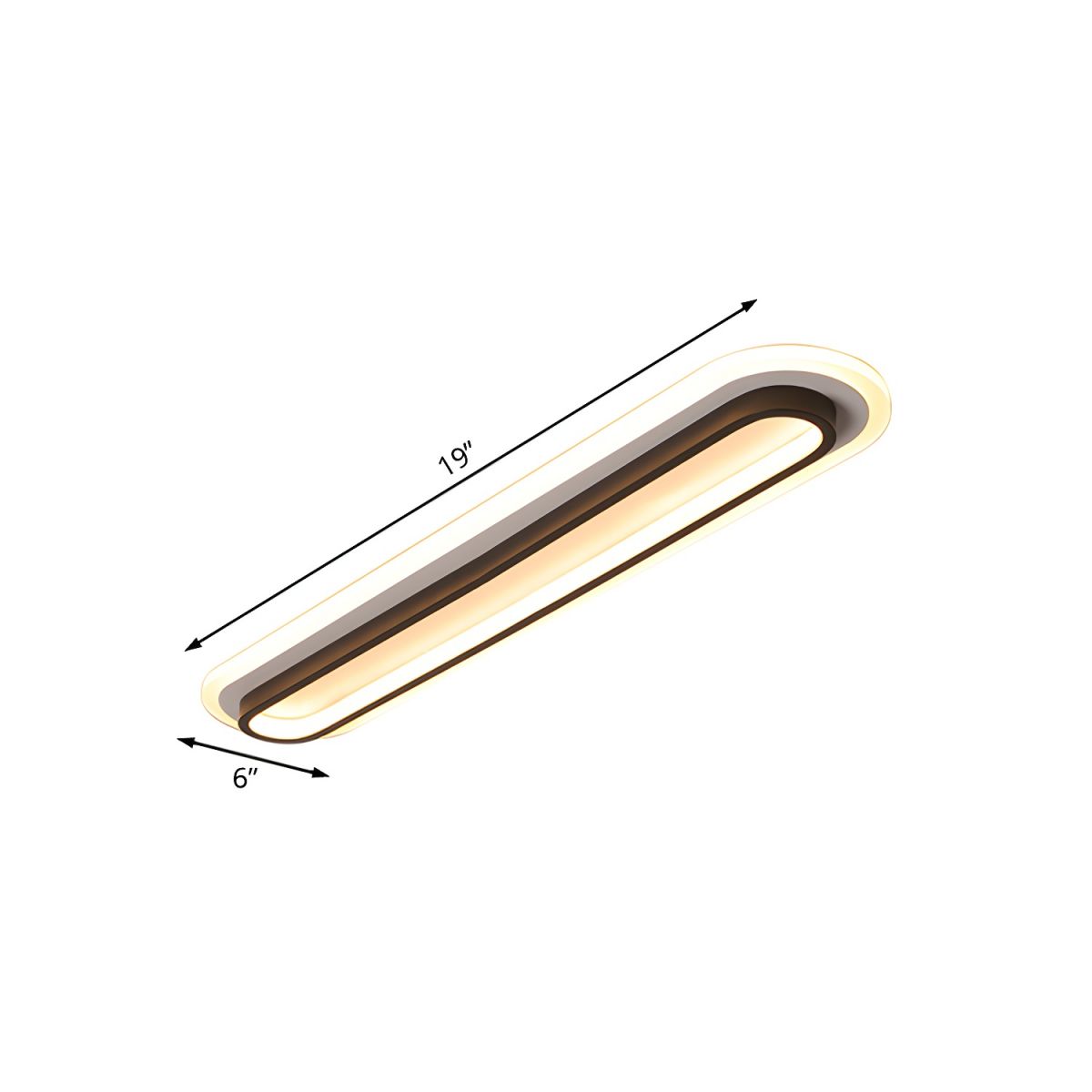 Oval Flush Light with Acrylic Glow
