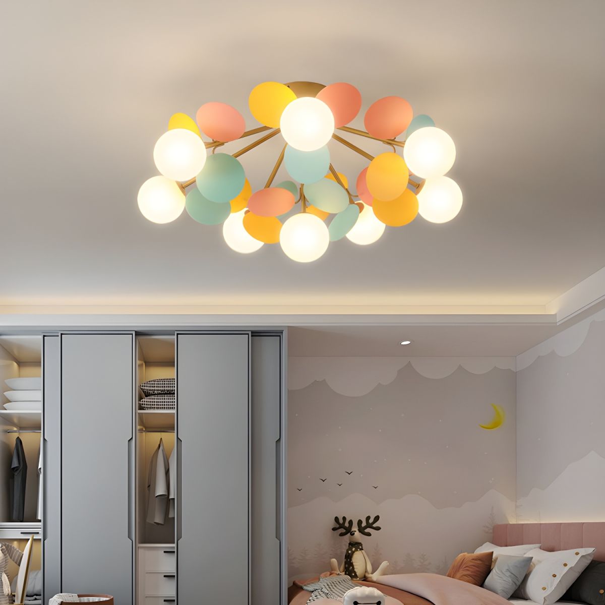 Modern Sputnik Semi Flush Mount Ceiling Light