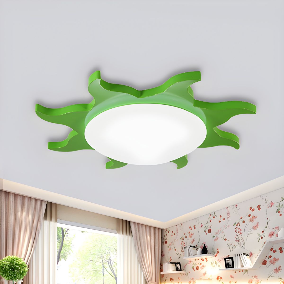 Playful Sun Halo Flush Ceiling Light