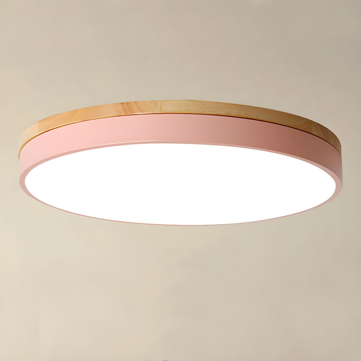 Nordic Wooden Round Flush Mount Ceiling Light
