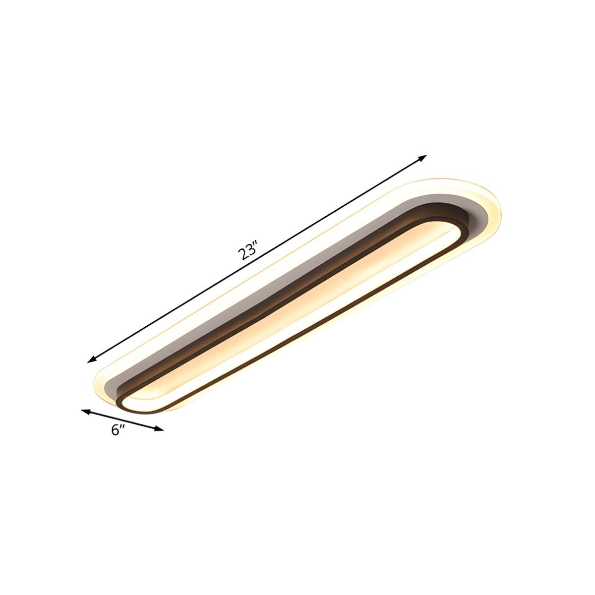 Oval Flush Light with Acrylic Glow