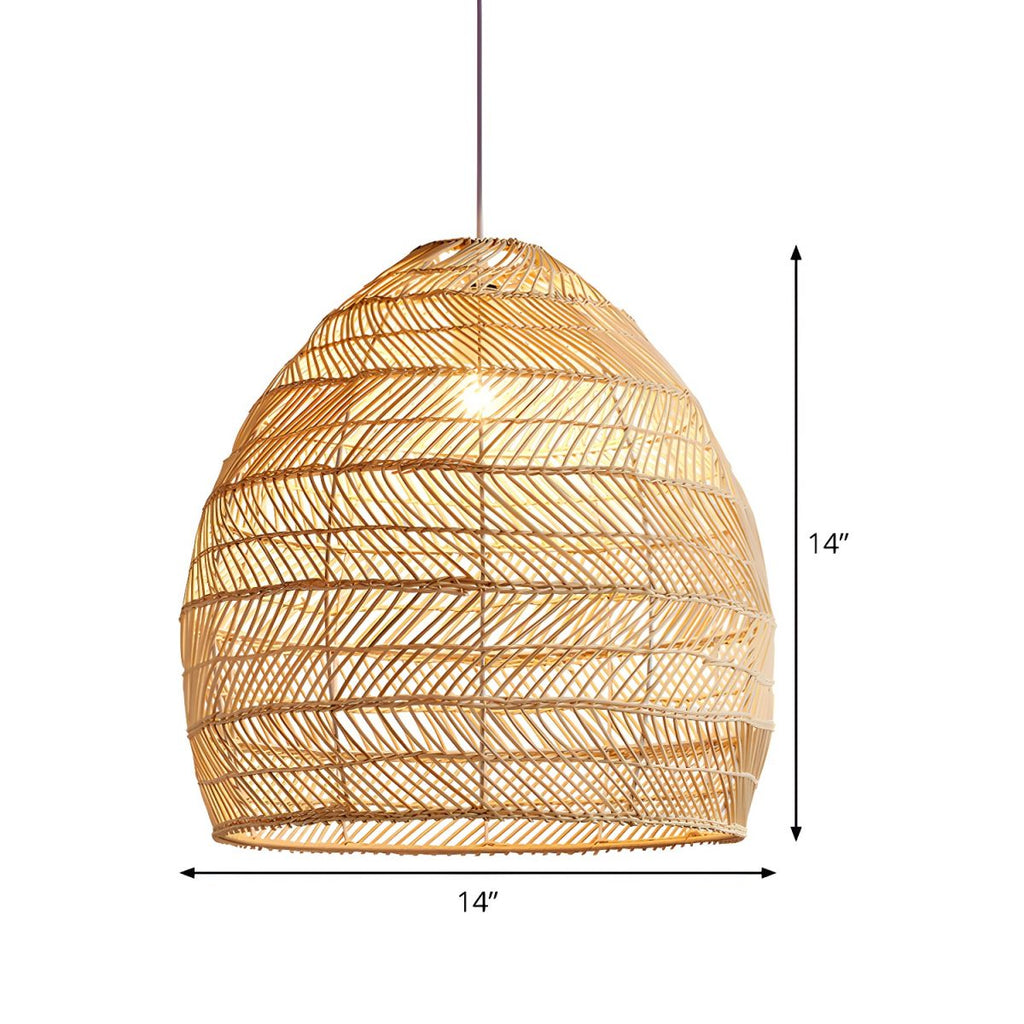Tropical Woven Bamboo Pendant Light