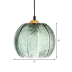 Modernist Glass Cylinder Hanging Light