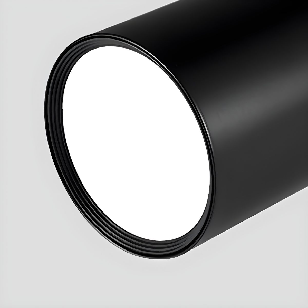 Architectural Matte Black Cylinder Flush Mount