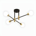 Black and Gold Sputnik Semi-Flush Mount