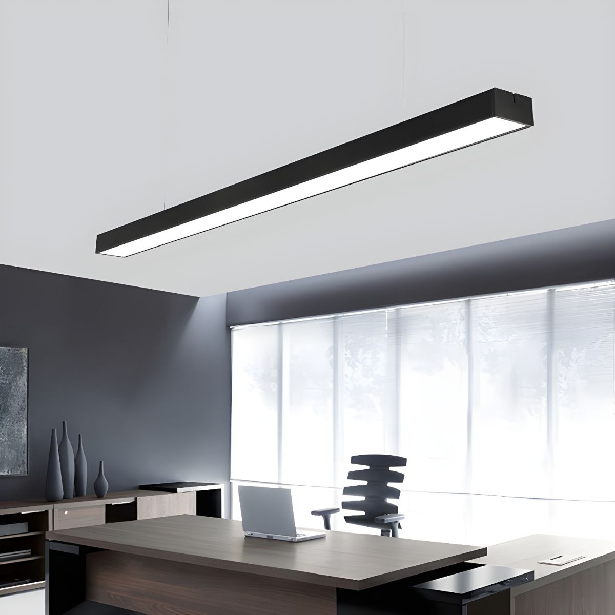Sleek Architectural Metal Bar Pendant Light