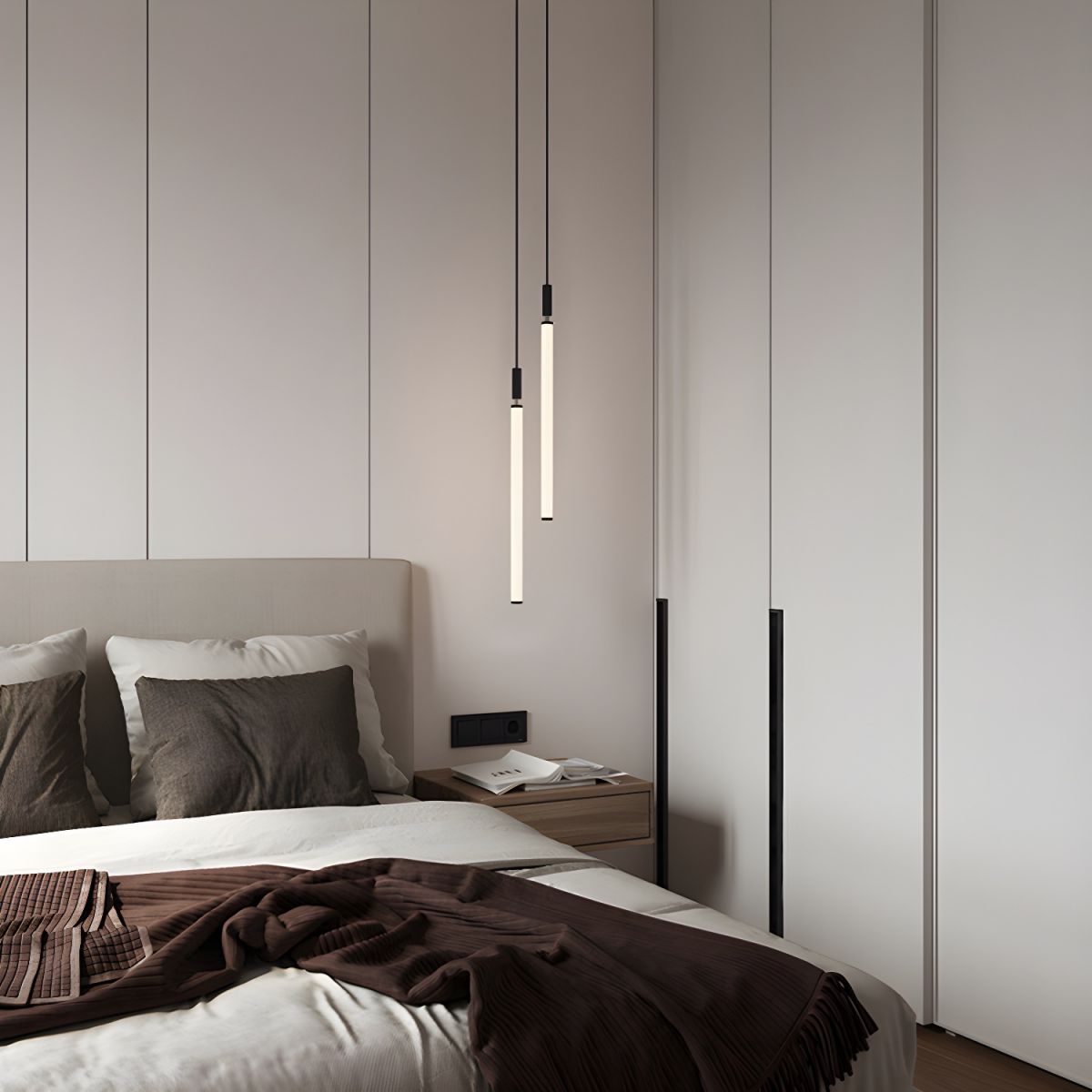Sleek Black White Acrylic Tube Pendant