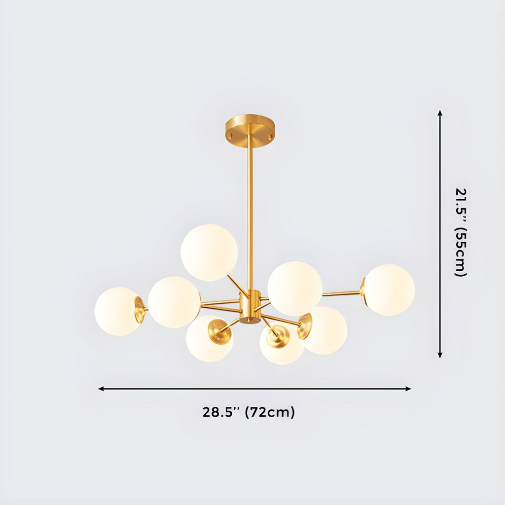 8-Light Sputnik Brass Chandelier