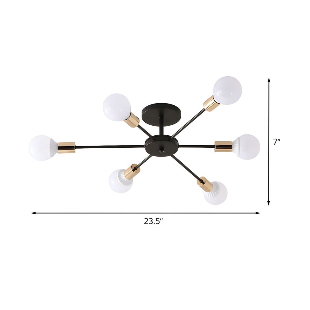 Artisan Black Gold Sputnik Ceiling Light