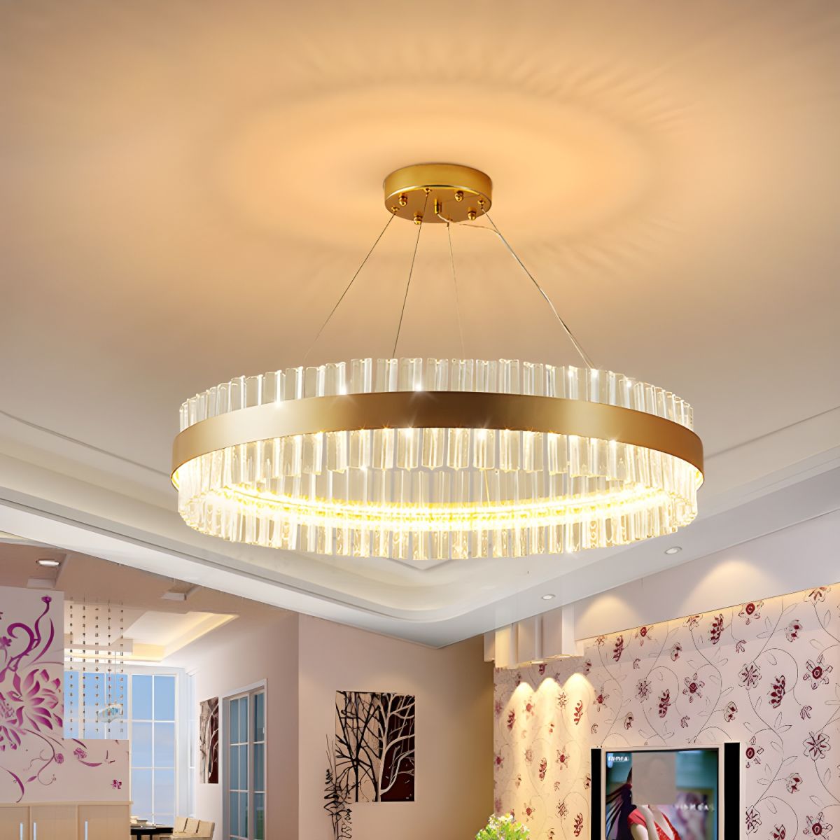 Circular Crystal Ring Chandelier