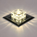 Modern Crystal Block Flush Mount
