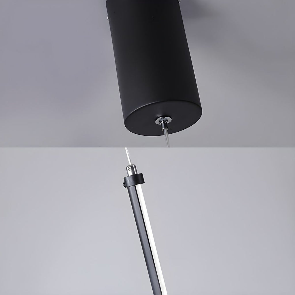 Tubular Black Cylinder Hanging Light