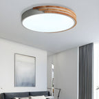 Nordic Wood Accent Halo Flush Mount Light