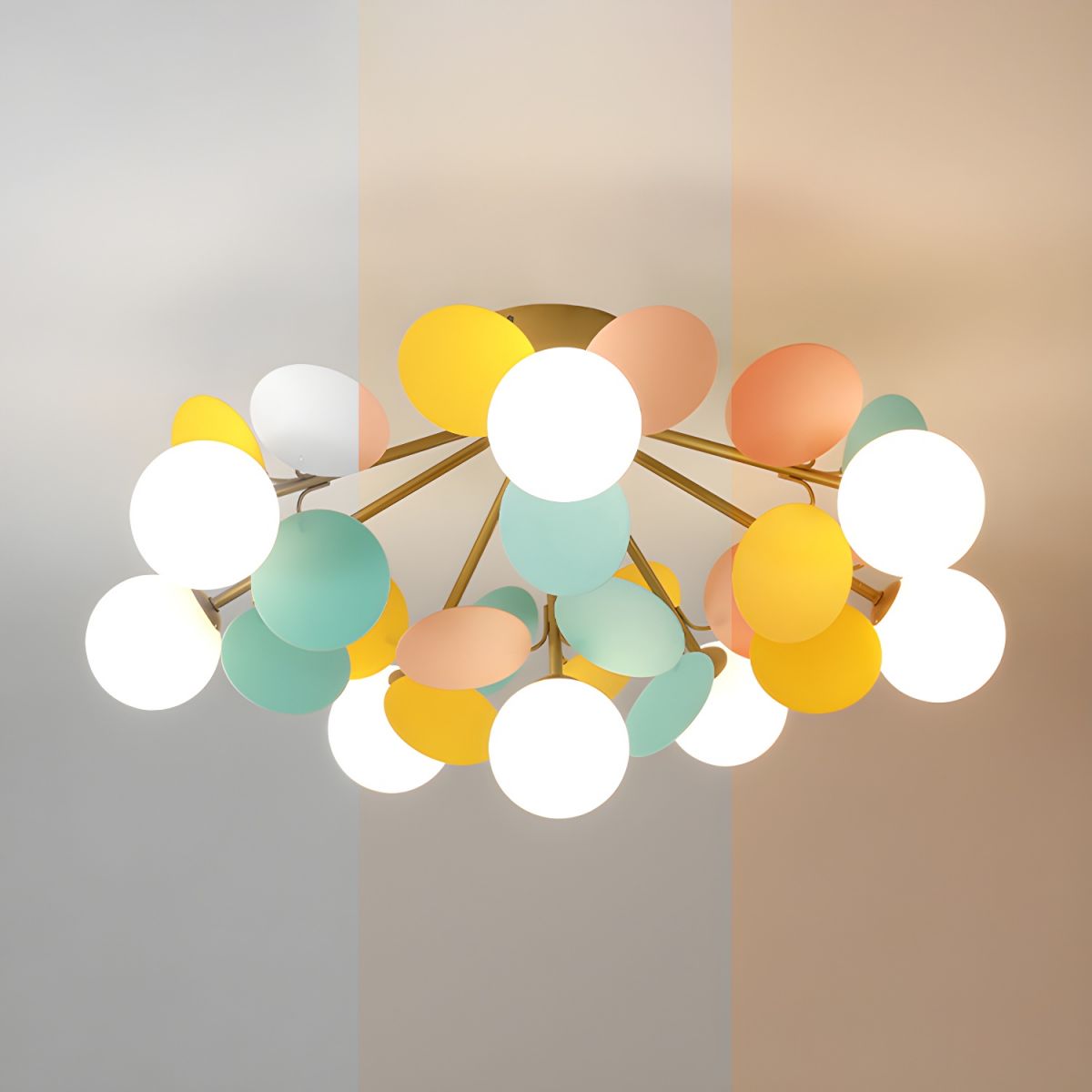 Modern Sputnik Semi Flush Mount Ceiling Light