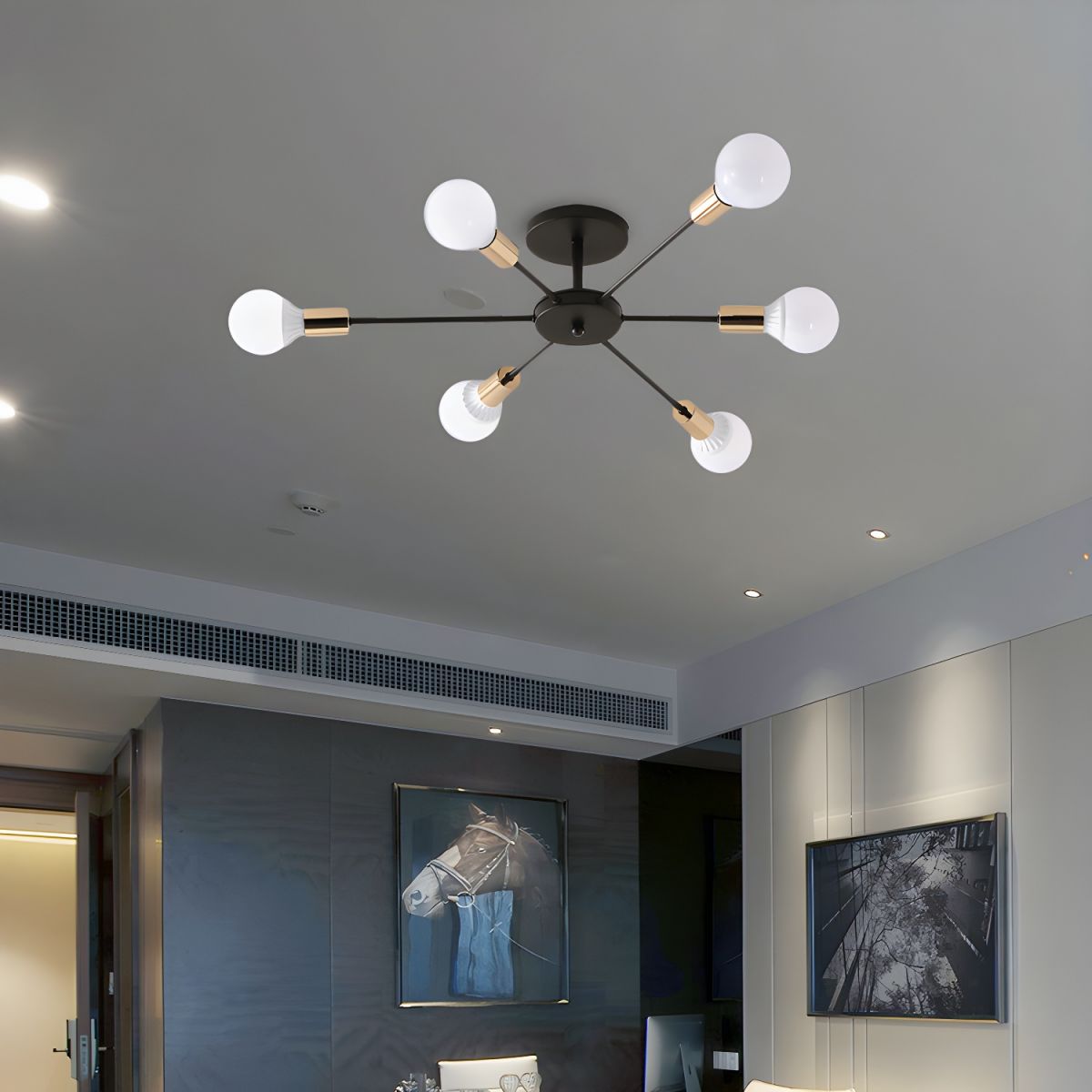 Artisan Black Gold Sputnik Ceiling Light