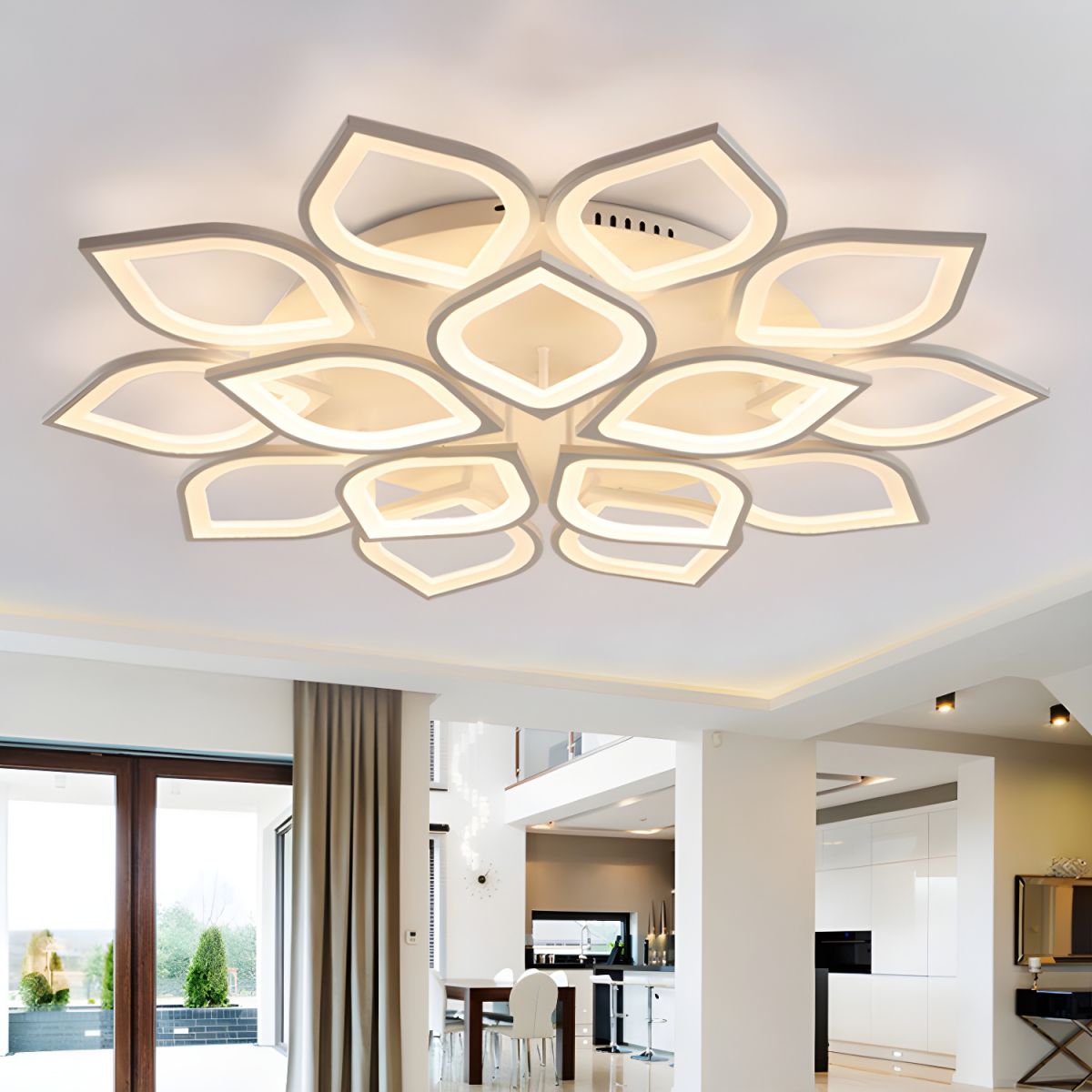 Ethereal Leaf Halo Flush Ceiling Light