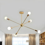 Sculpted Gold Metal Chandelier