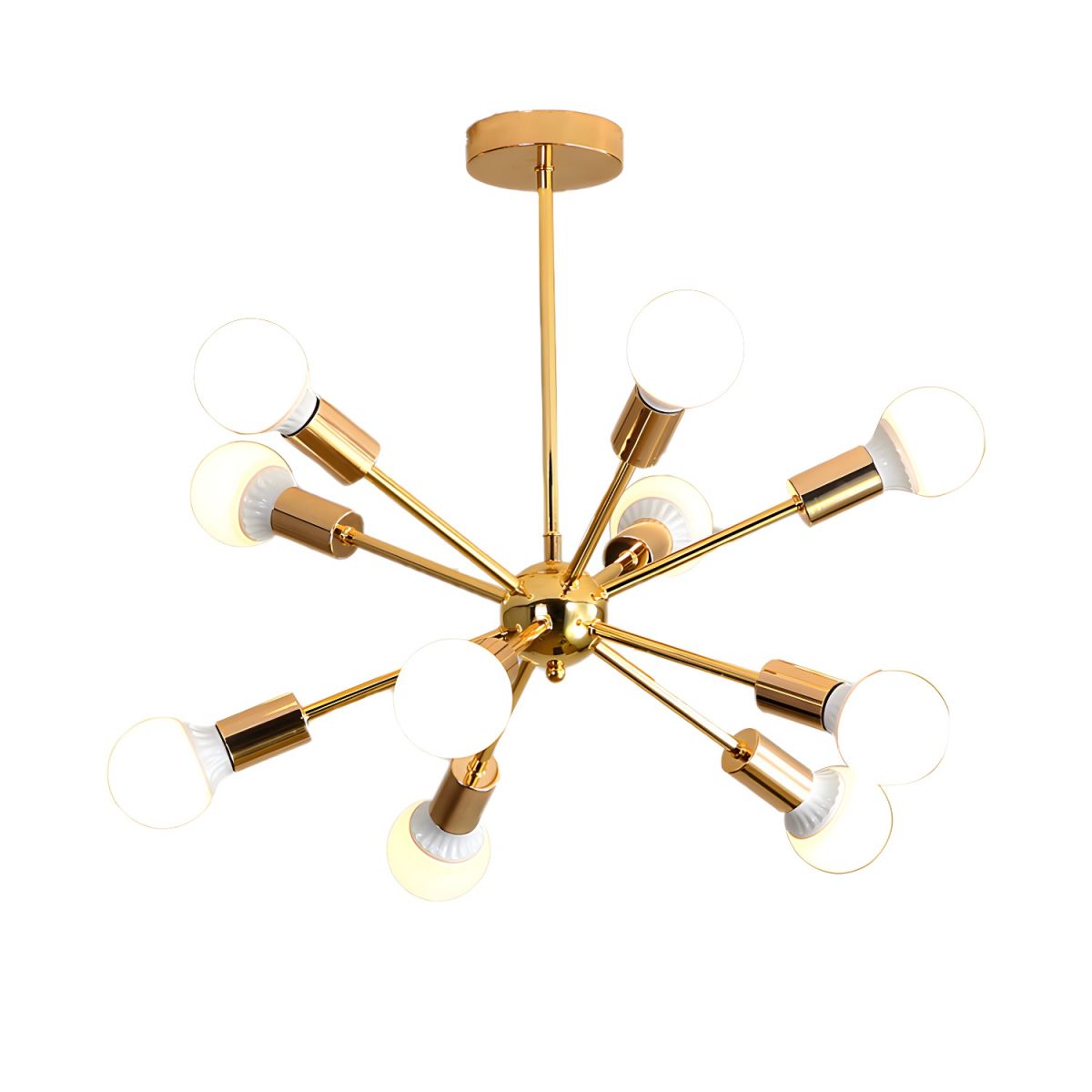 Sculpted Gold Metal Chandelier