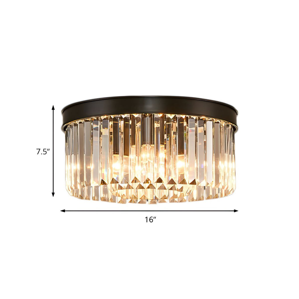 Vintage Circular Crystal Flush Mount