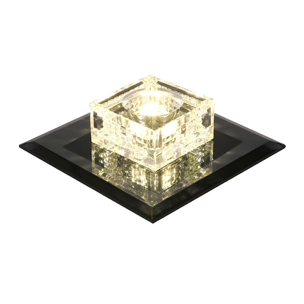 Modern Crystal Block Flush Mount