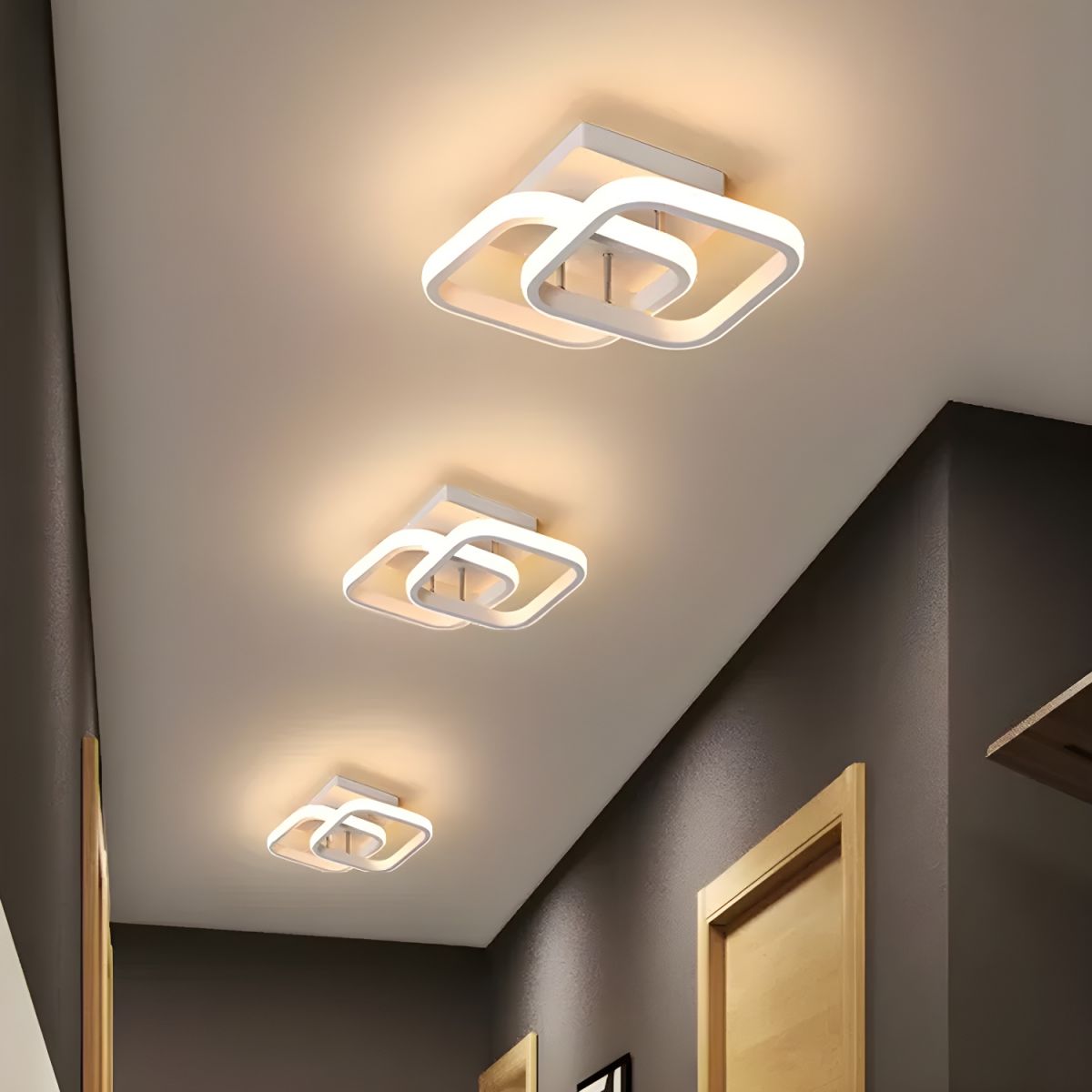 Modern Metal Semi Flush Mount Ceiling Lamp