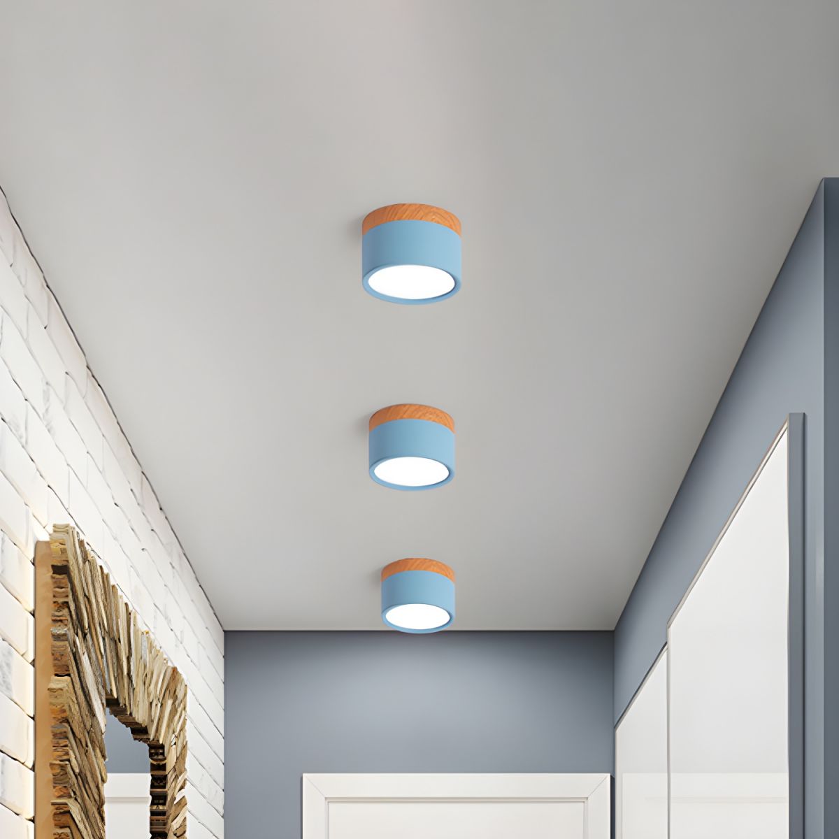 Sculpted Macaron Cylinder Ceiling Light