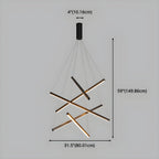 Minimalist Black Stick Cascade Chandelier