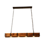 Rectangular Wooden Island Ceiling Light