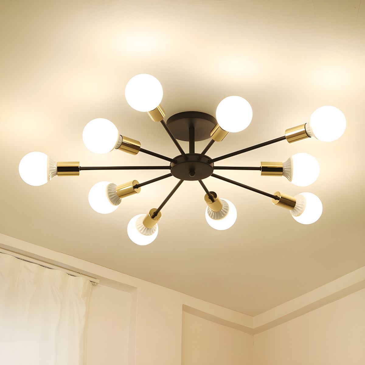 Artisan Black Gold Sputnik Ceiling Light