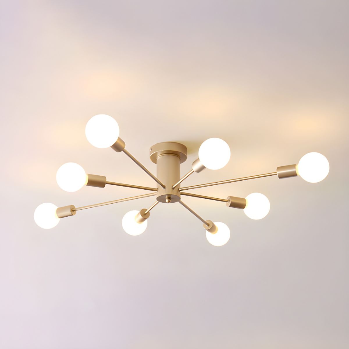 Minimalist Sputnik Halo Semi-Flush Ceiling Light