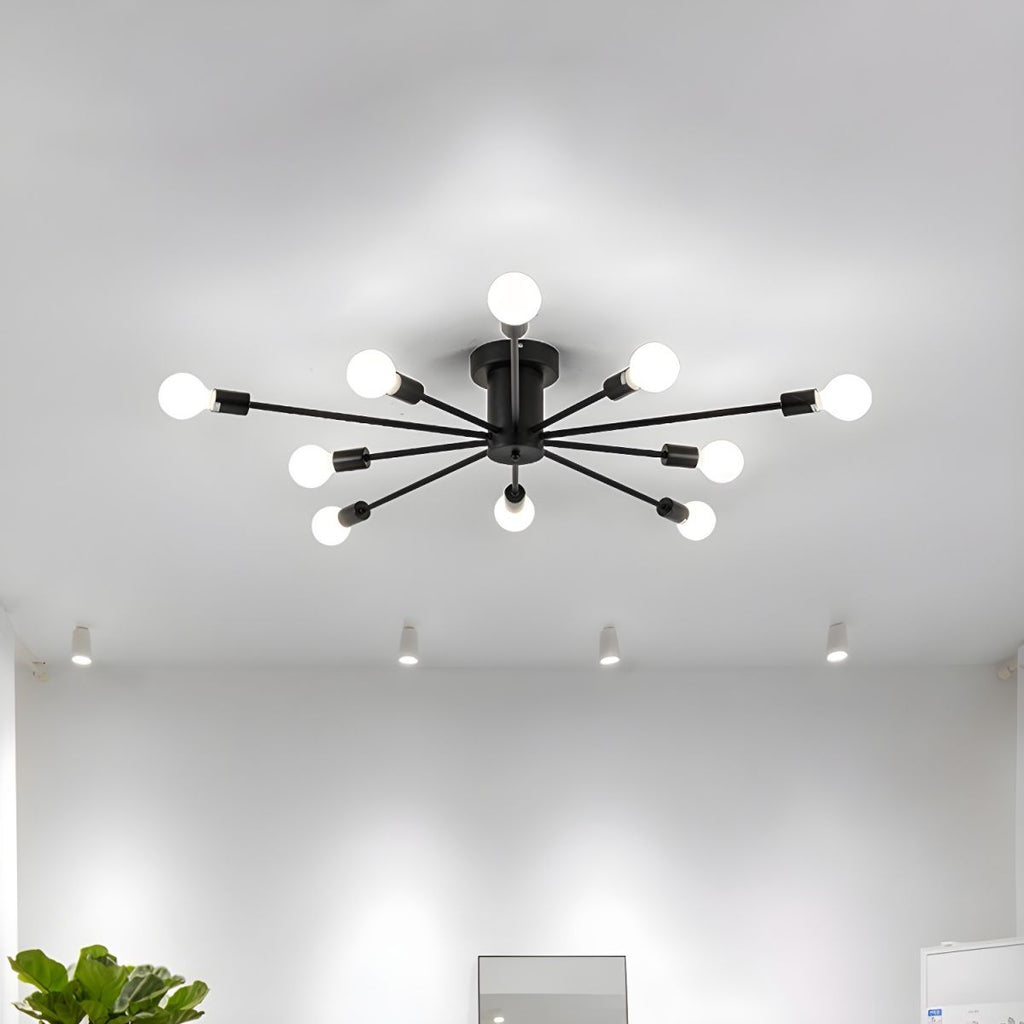 Minimalist Sputnik Halo Semi-Flush Ceiling Light