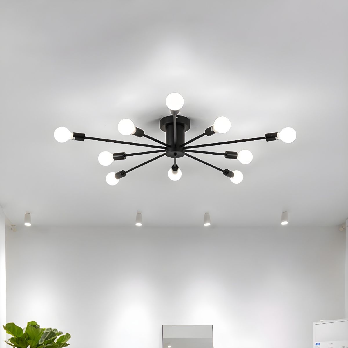 Minimalist Sputnik Halo Semi-Flush Ceiling Light