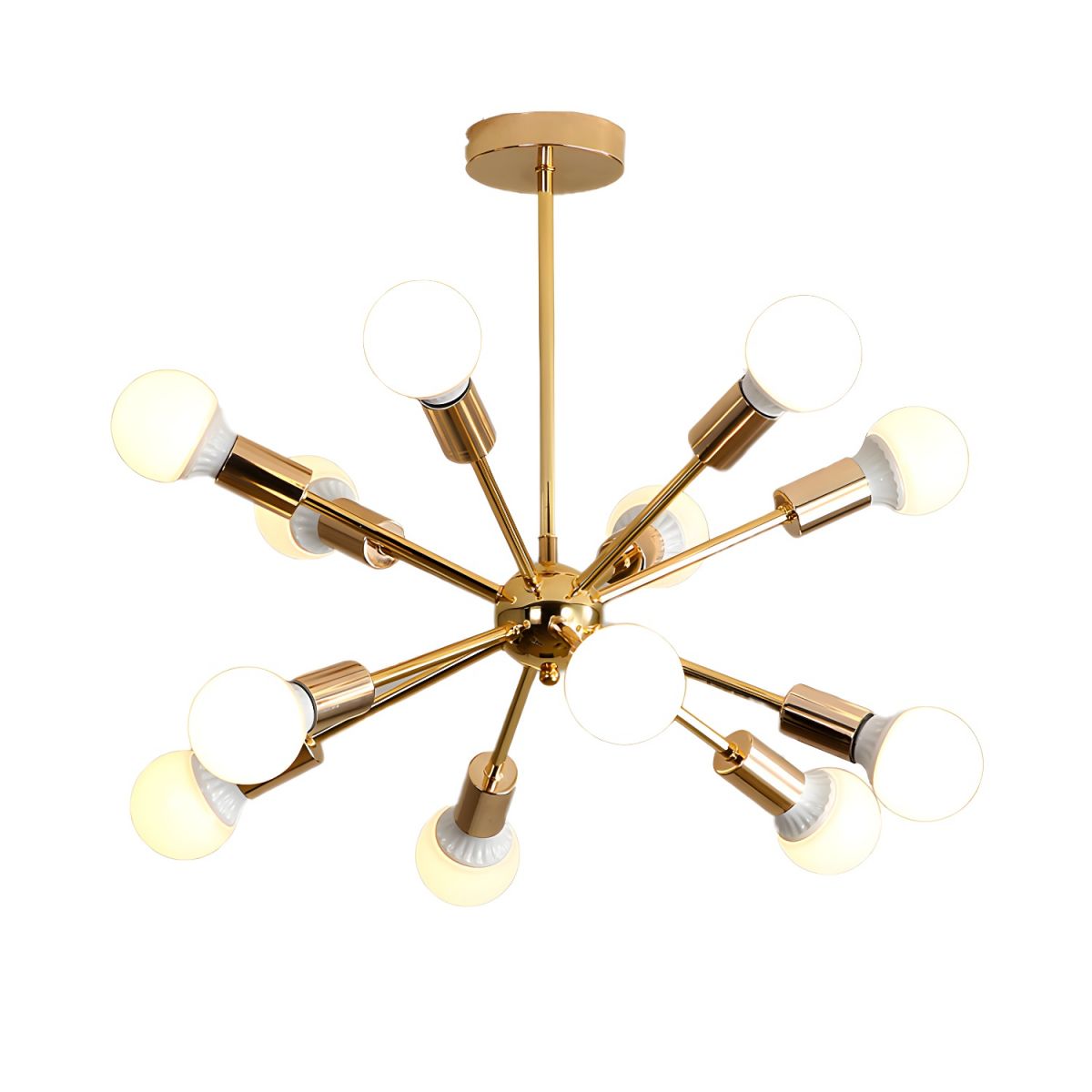 Sculpted Gold Metal Chandelier