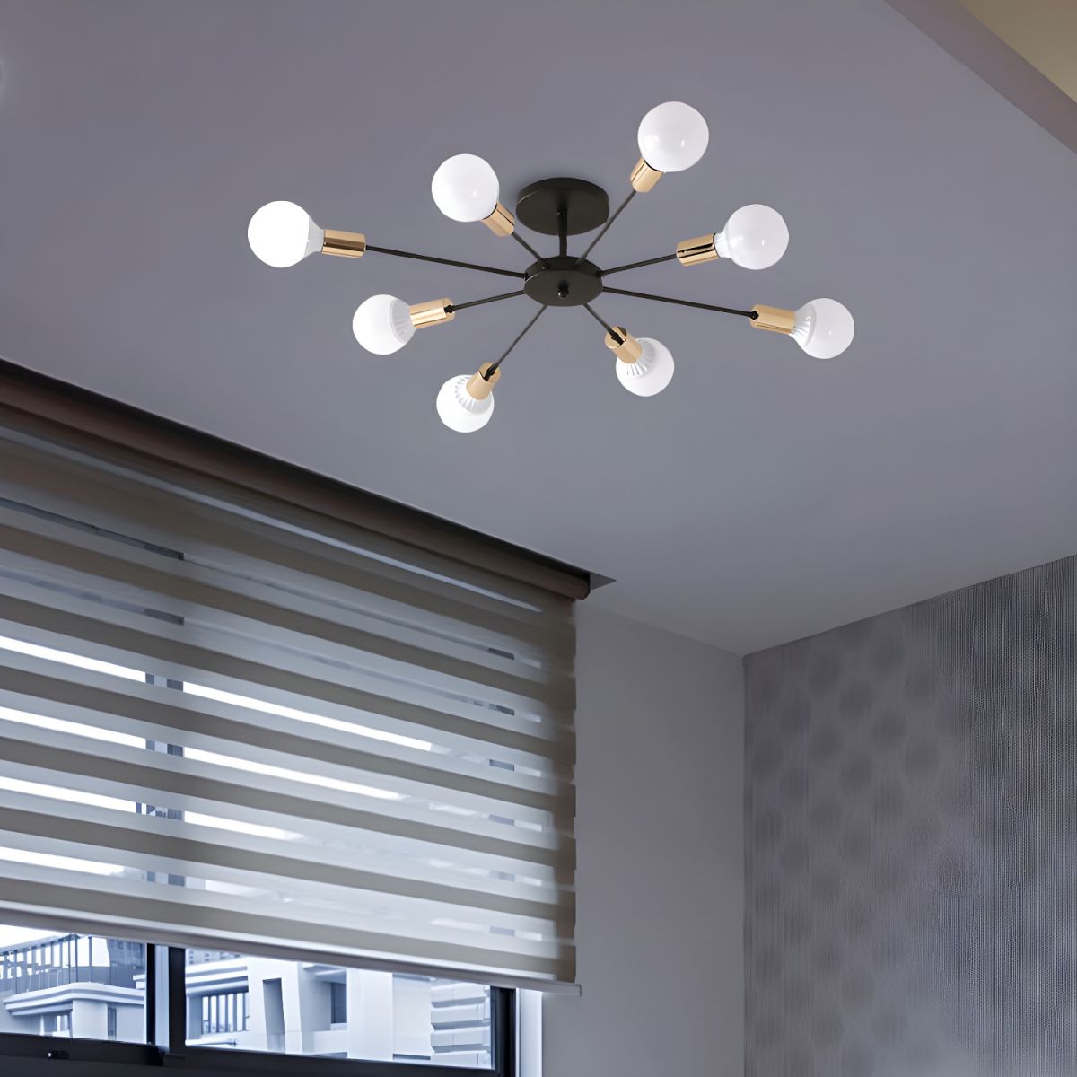 Artisan Black Gold Sputnik Ceiling Light