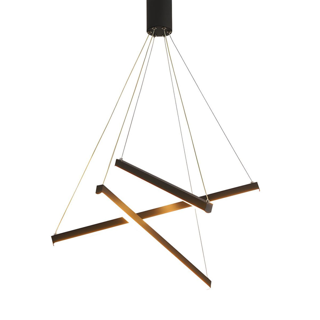 Minimalist Black Stick Cascade Chandelier