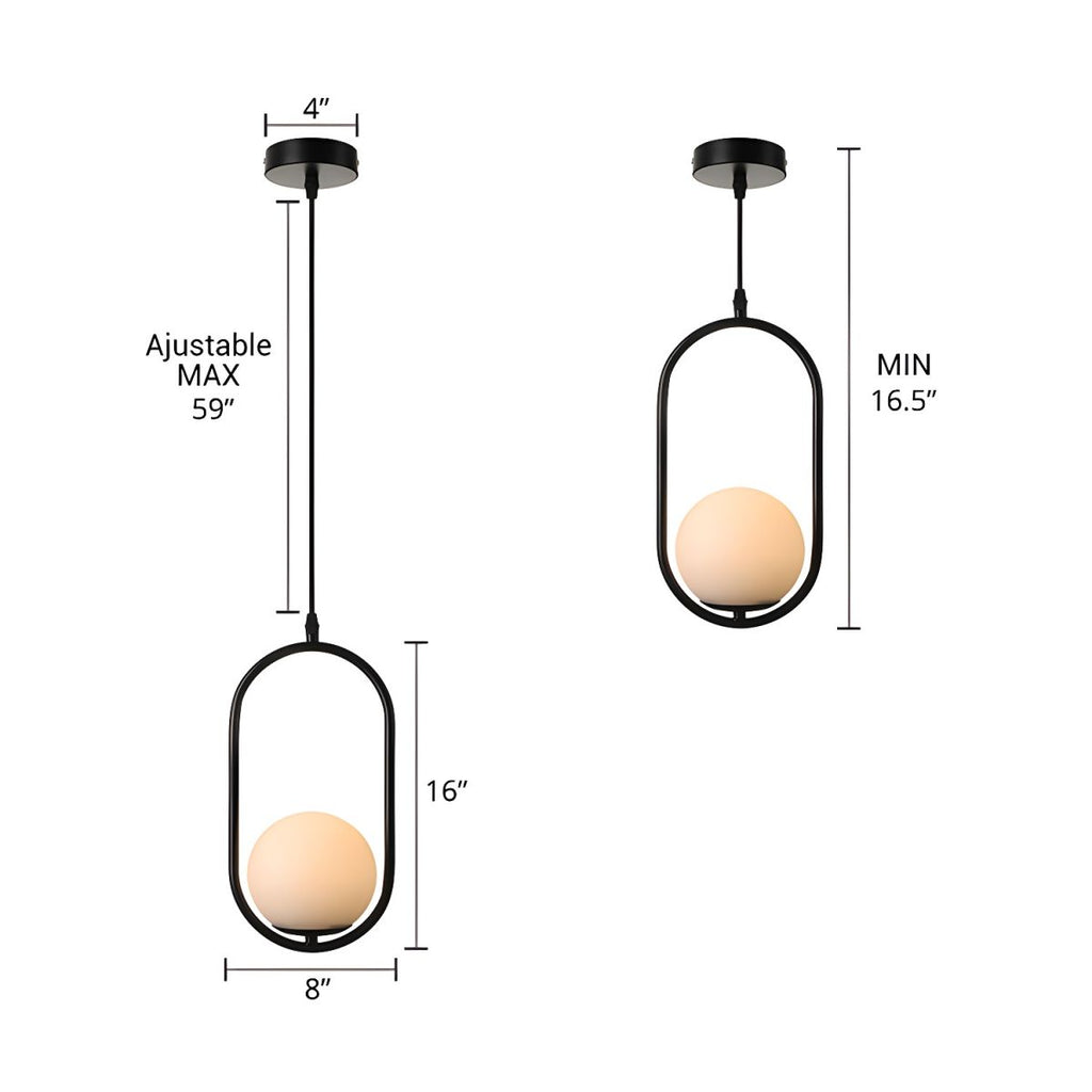 Modern White Globe Pendant Ceiling Glow