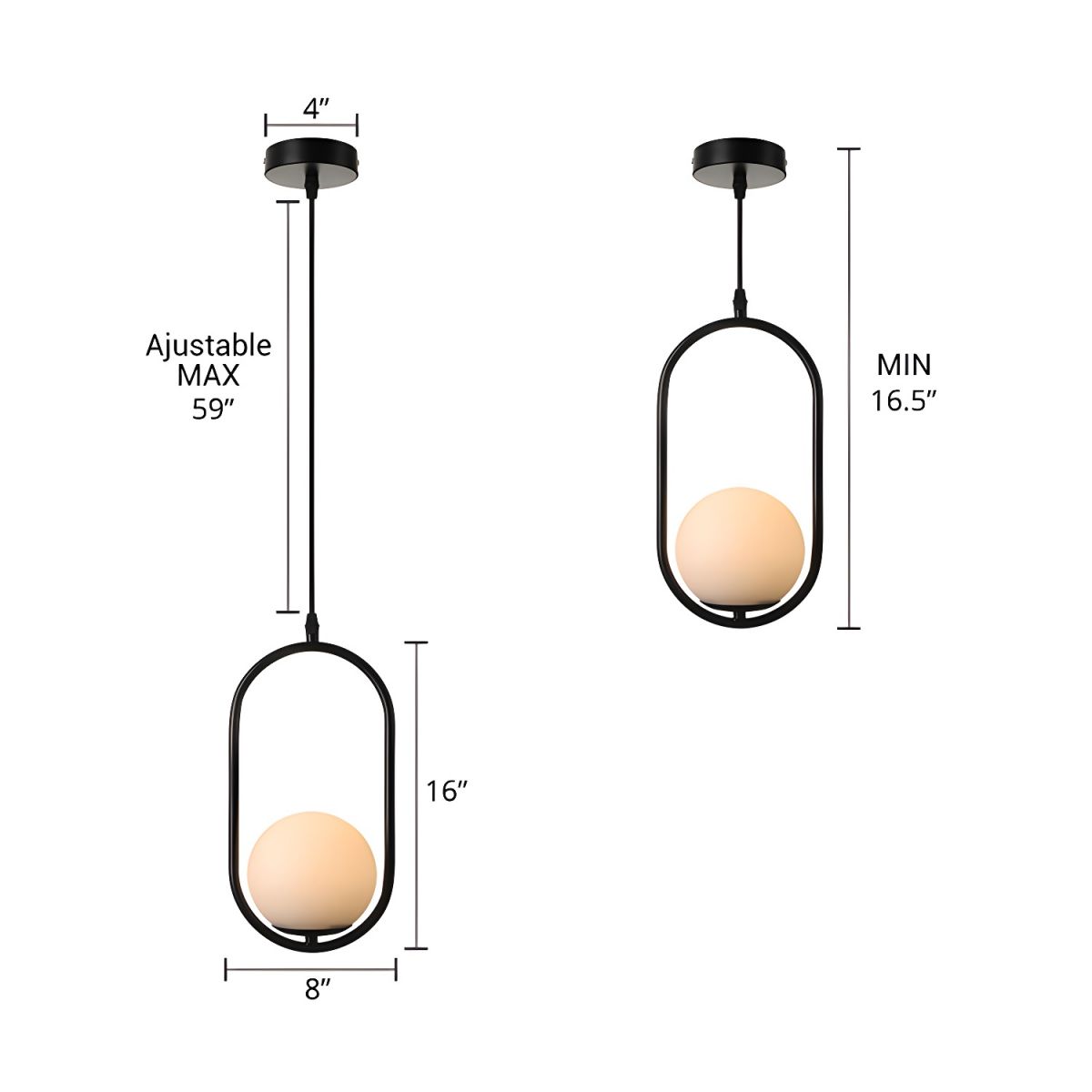 Modern White Globe Pendant Ceiling Glow