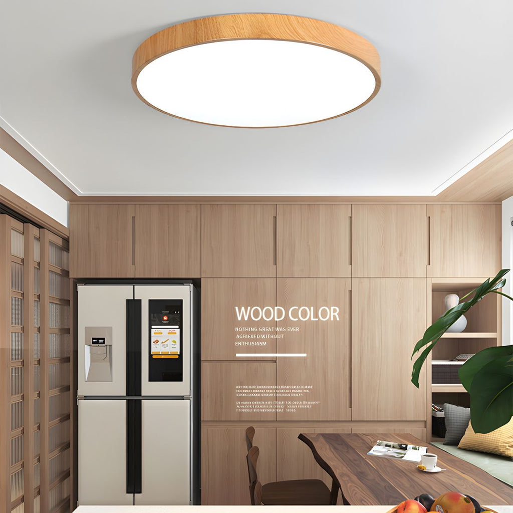 Minimalist Nordic Wood Halo Ceiling Sculpture