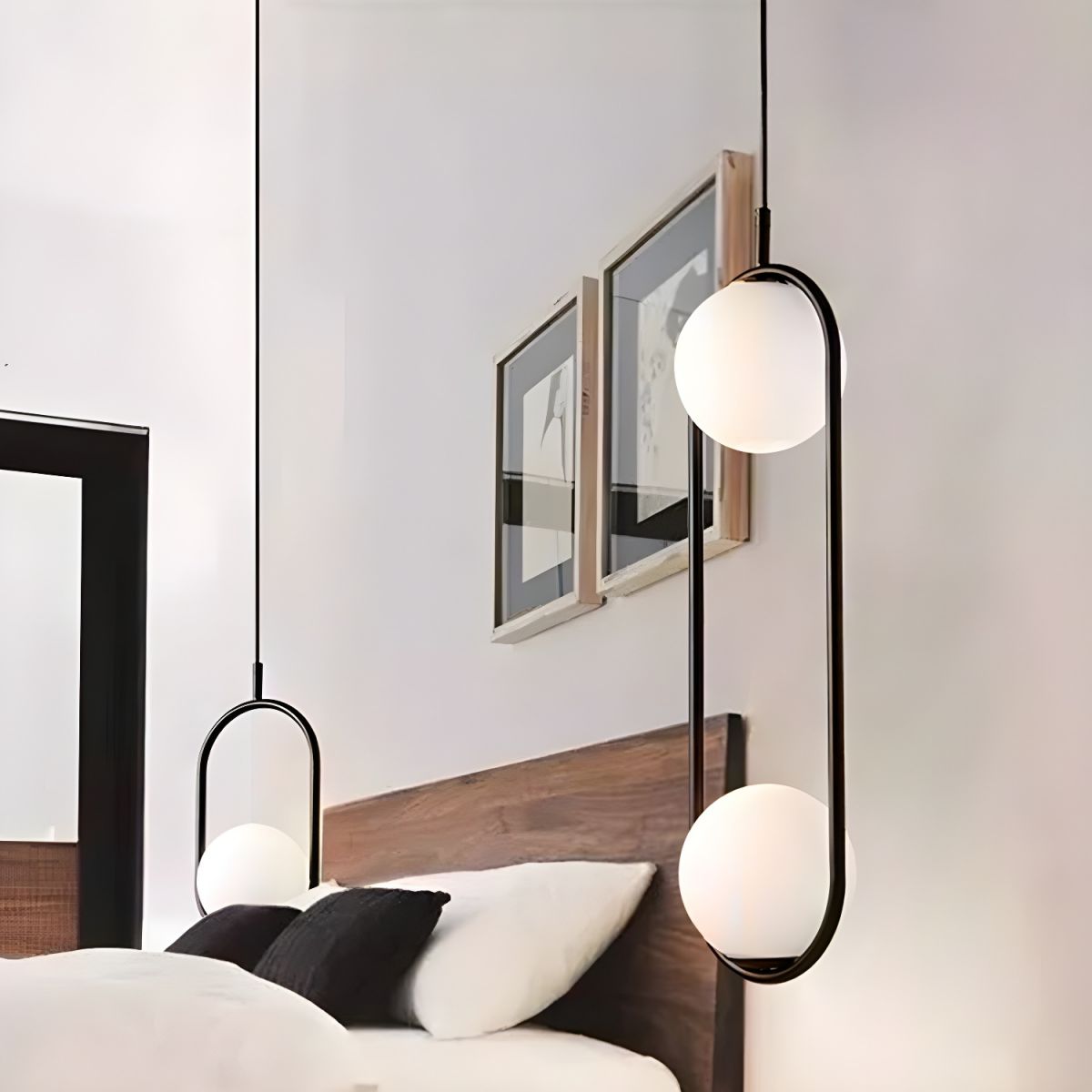 Modern White Globe Pendant Ceiling Glow