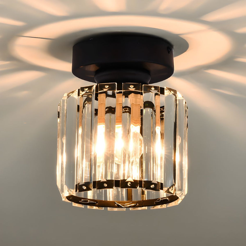 Geometric Crystal Prism Flush Mount