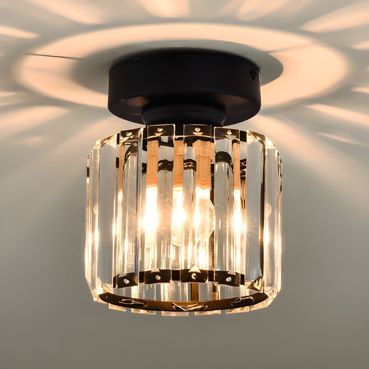 Geometric Crystal Prism Flush Mount