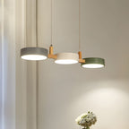 Artisan Wood Arm Three Light Cylinder Pendant