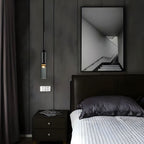 Modernist Smoke Glass Cylinder Pendant