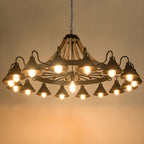 Wagon Wheel Cone Chandelier Light